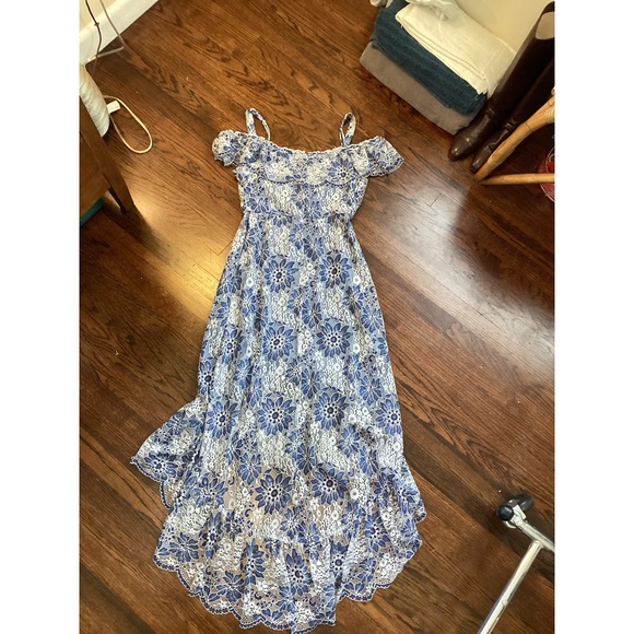 BCBGMaxAzria Blue Lace Midi Dress - Picture 8 of 12